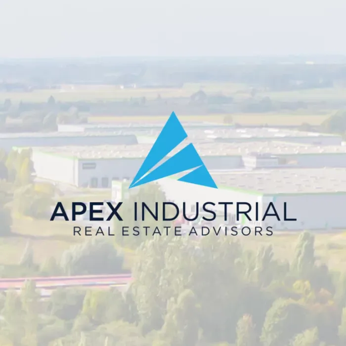 Apex Industrial — aerial view of an industrial property with the Apex Industrial logo